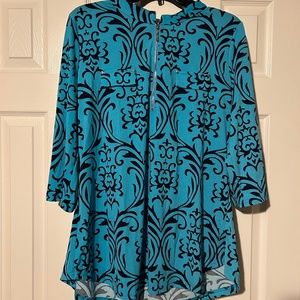 Bepei Women's Floral Turquoise Blouse